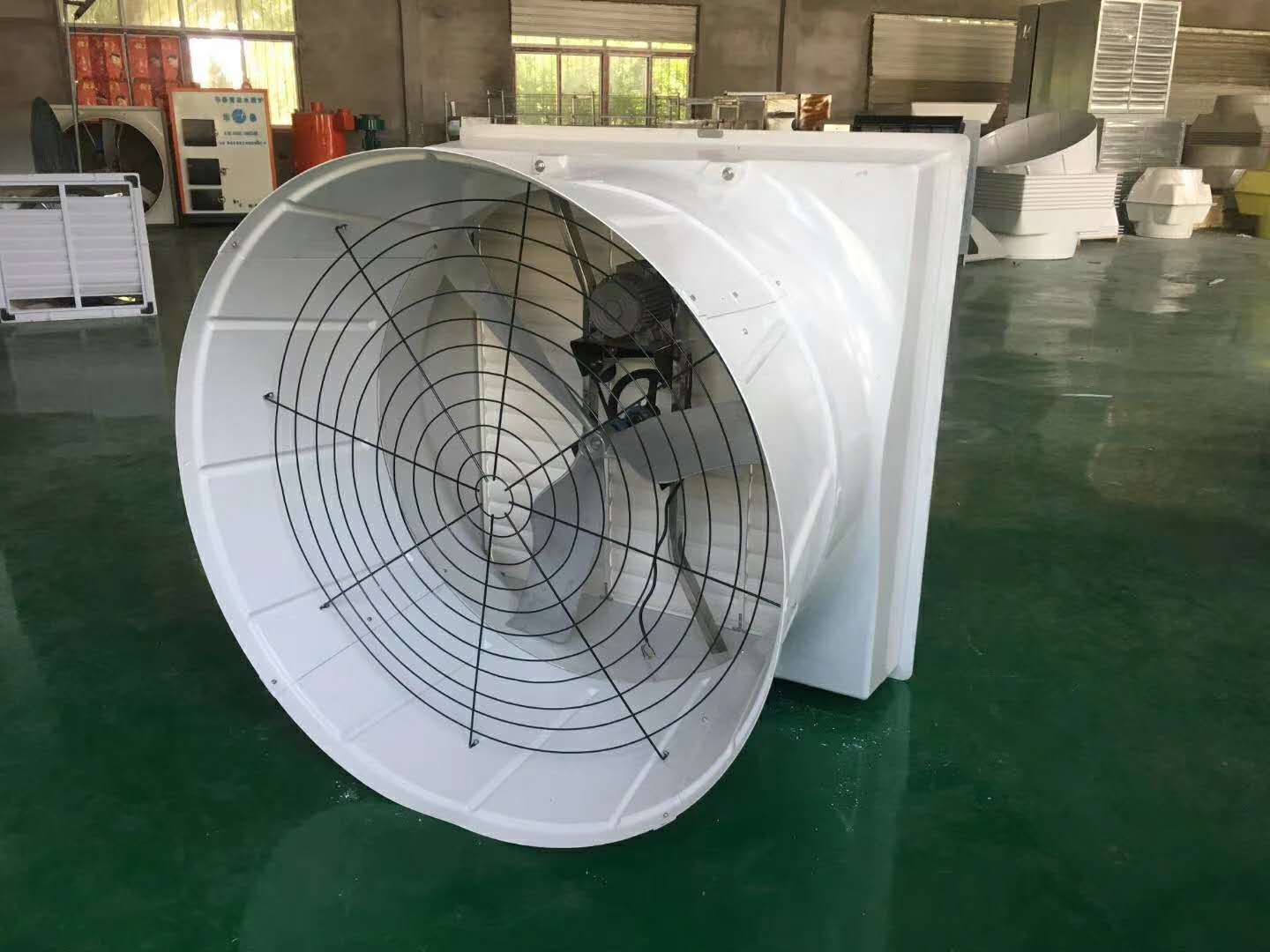 Ventilation fans and cooling pads for poultry house environment control system