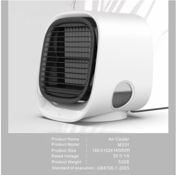 Air Cooler Fan Mini Desktop Air Conditioner with Night Light Mini USB Water Cooling Fan Humidifier Purifier