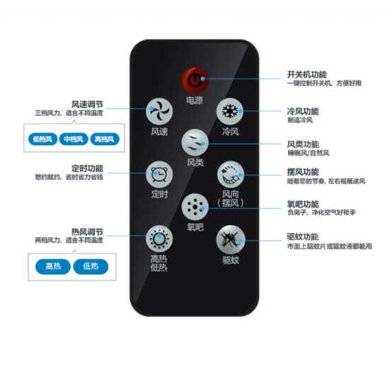 Home Refrigeration Air Conditioning Fan Cold Warm Dualuse Remote Control Mosquito Remove Fan Mini