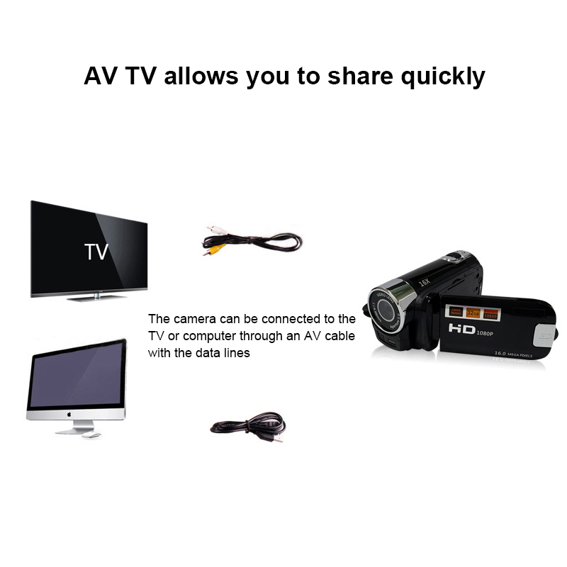 16MP HD 1080P Digital Video Camera Camcorder 16X Digital Zoom Video Camcorder 27inch
