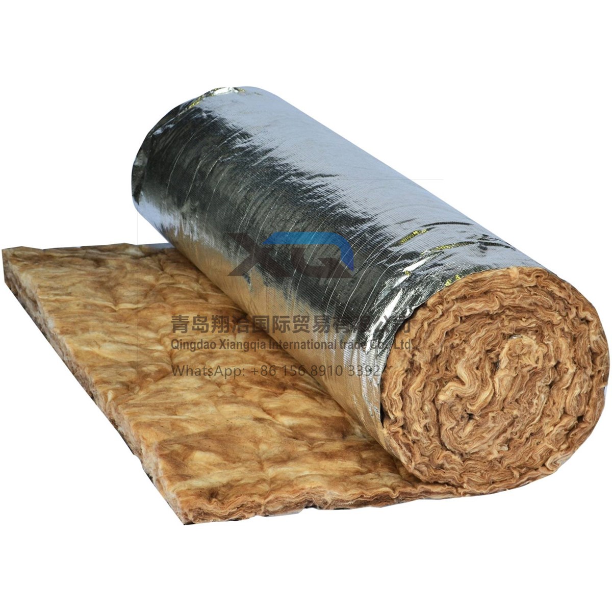 No Formaldehyde Brown Glass Wool Roll with Aluminium Foil for Roof Insulation