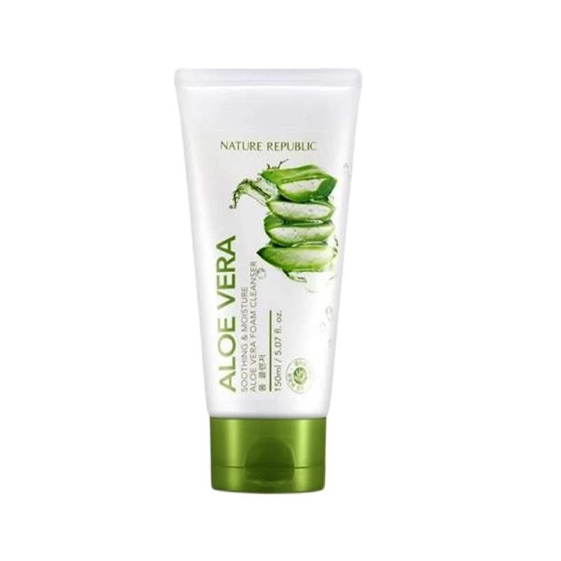 BEILA Original NATURE REPUBLIC Soothing Moisture ALOE VERA Foam Cleanser 150ml Face Clean Remove Blackhead Whitening Fac