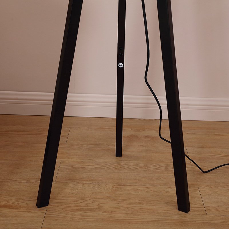 Dimmable LED LightModern Solid Wood Tripod Floor LampTall Free Standing Lamp for Bedroom Office