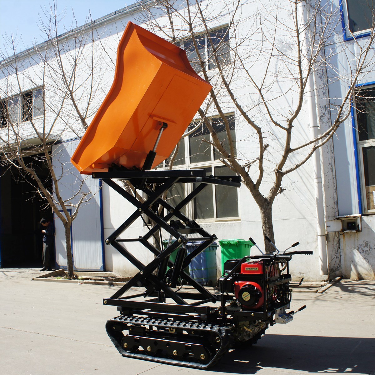 WALI WL500H Mini Crawler Type Garden Dumper with Lift Container