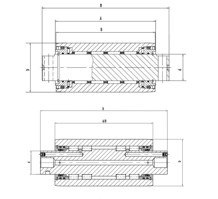 Backup roll with shaft backup roller bearing back up bearings