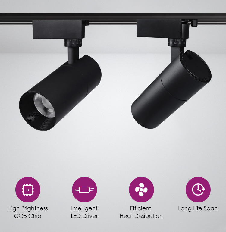 Jhow Lighting focus on LED track light with adjustable heads SKD are available