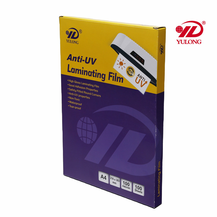 a4 antiuv laminating film 100 mic