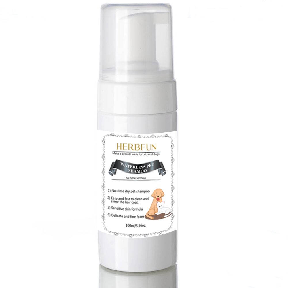 Private Labeling Nontoxic Waterless Norinse Pet Dog and Cat Dry Foam Shampoo Wash