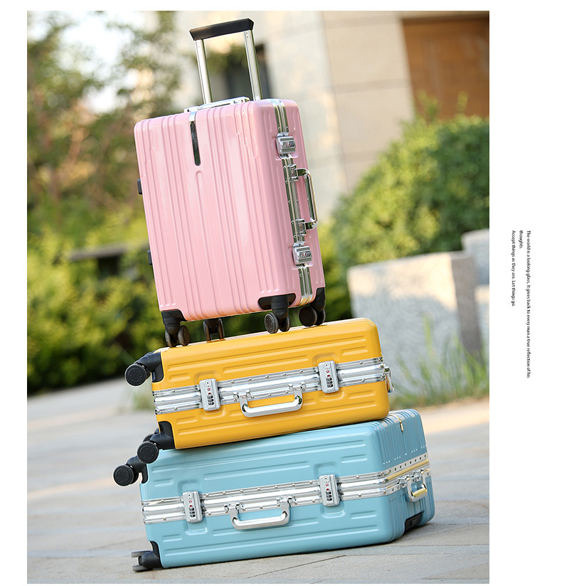 New Aluminium alloy Drawbar Luggage Hardside Rolling Trolley Luggage Suitcase 20 Carry on Luggage 222426 Checked