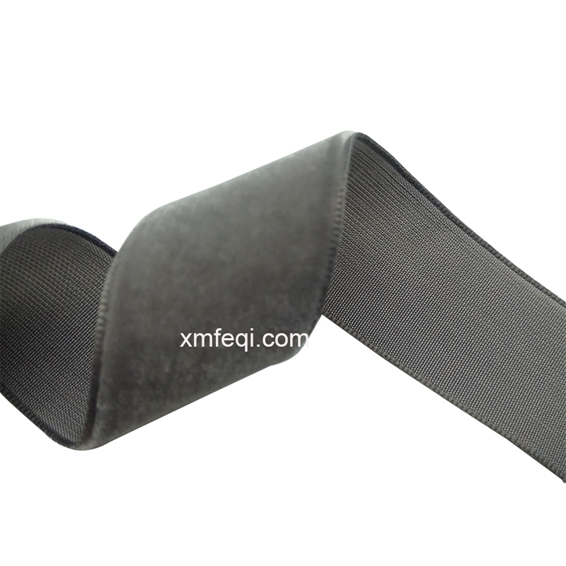 Single face strech nylon velvet ribbon