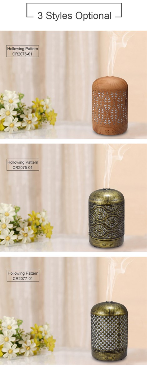 Vintage Chinese Style 7 Colors Aroma Diffuser Air Humidifier 100ML Essential Oil Diffuser