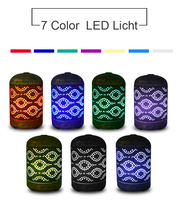 Vintage Chinese Style 7 Colors Aroma Diffuser Air Humidifier 100ML Essential Oil Diffuser