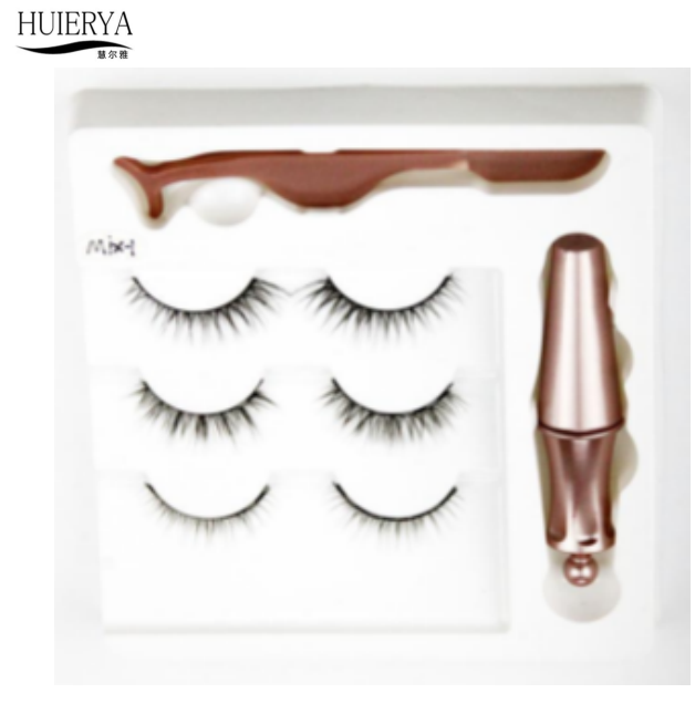 3 pairs one tray synthetic fiber eyelashwith tweezer cream eyeliner mascaraspecial shappedCrown classicset package