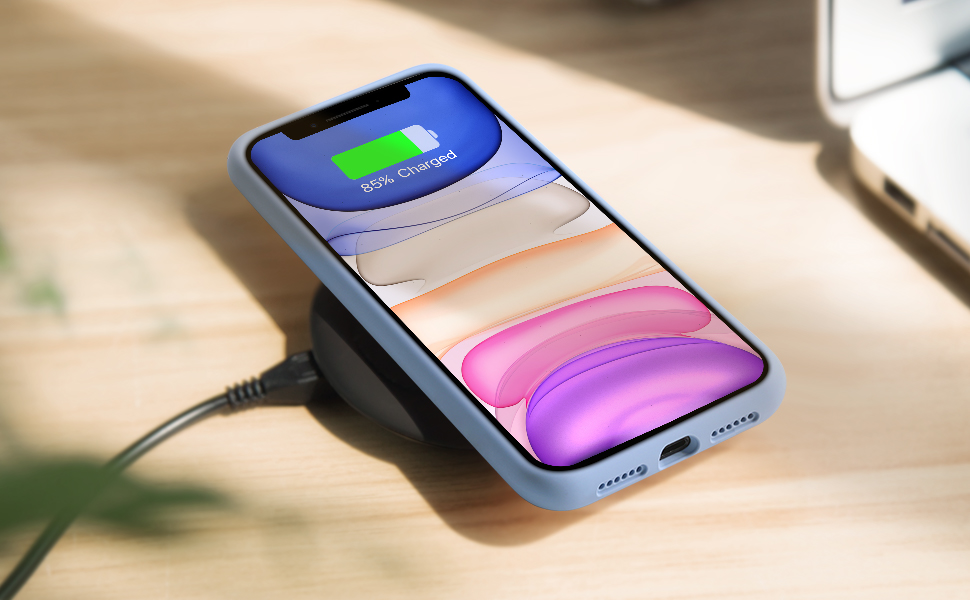 Liquid Silicone Case for iPhone 11 61 inch2019 Gel Rubber Full Body Protection Shockproof Cover Case Clove Purple