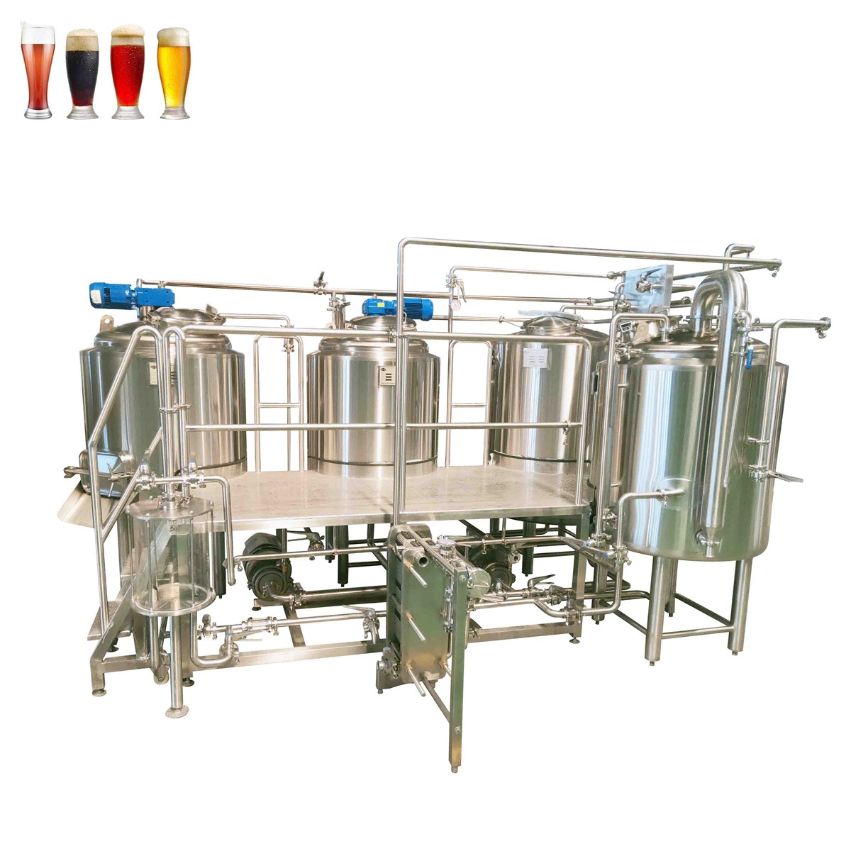 300L nano two vessel beer brewery machine