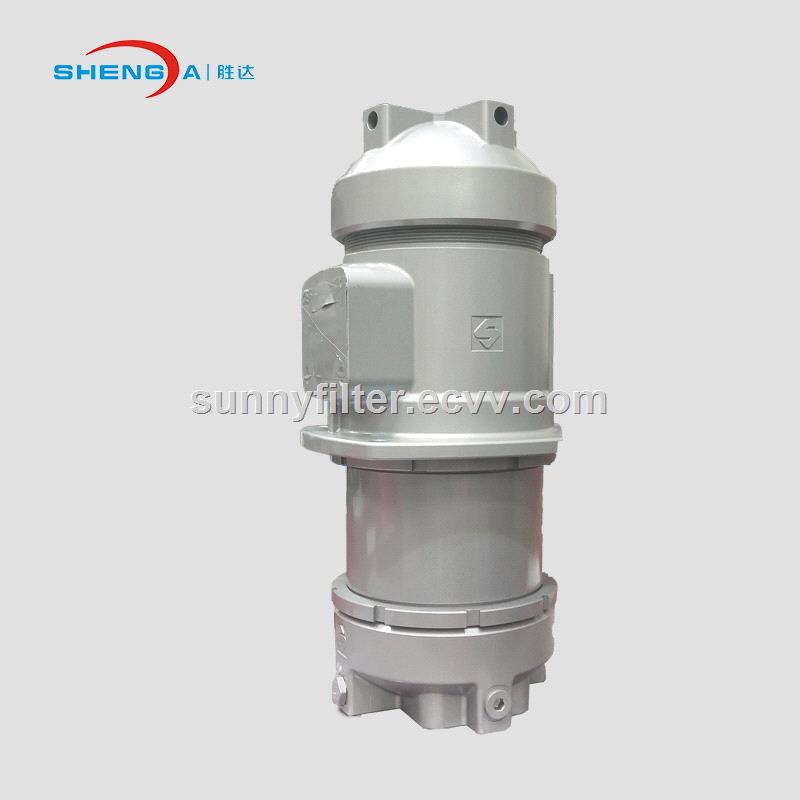 Inline low pressure oil filter assembly