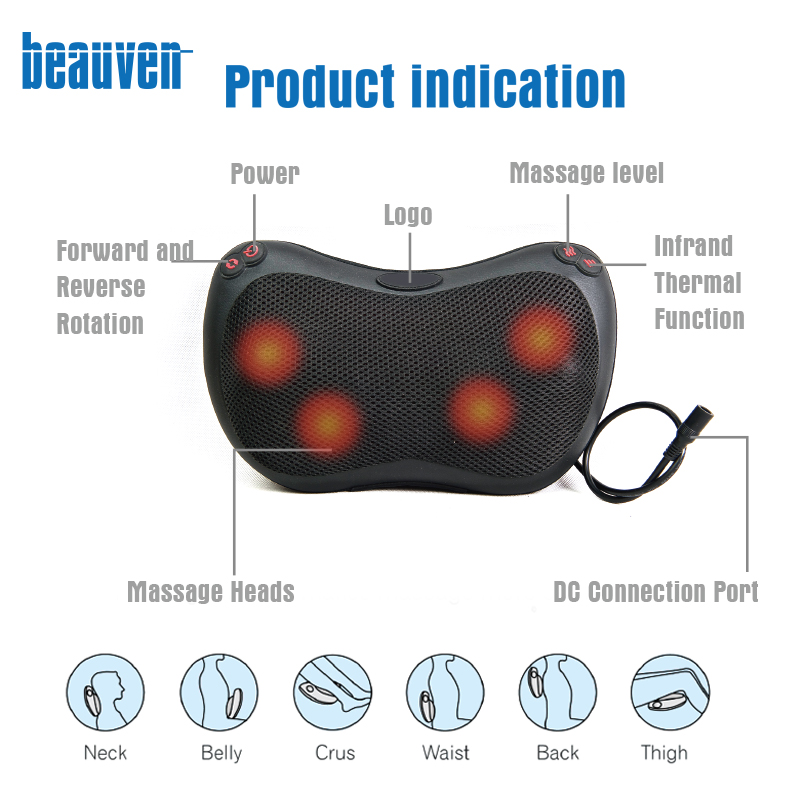 Shiatsu Neck and Back Massager with Soothing Heat for Shoulder Leg Body Muscle Pain Relief for Home Office and Car Use