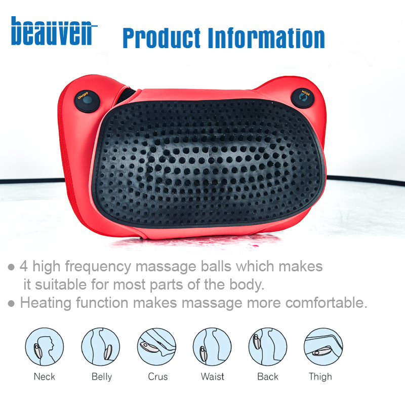 Electric Massager Acupuncture Shiatsu Massage Pillow Cushion for Neck Relief Pain