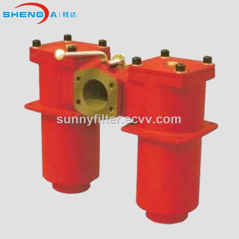hydraulic duplex inline oil filter assembly