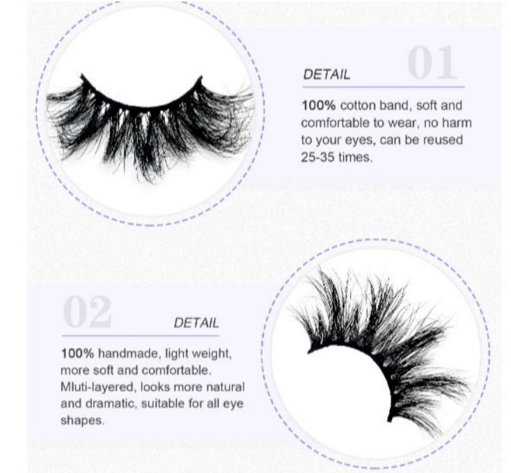 3D Strip False Eyelashes Clear Band Wholesale Private Label 3D Faux Mink Eyelash