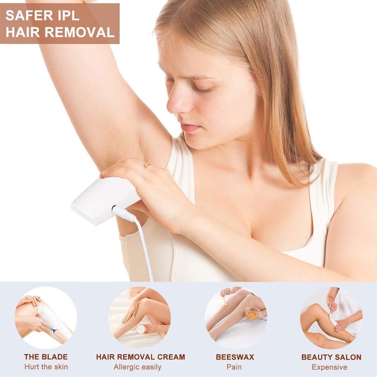 Hair Removal IPL Pulsed Light Laser Body and Vision Laser Epilators for Women Depilation 999999 Light Impulsions Comple