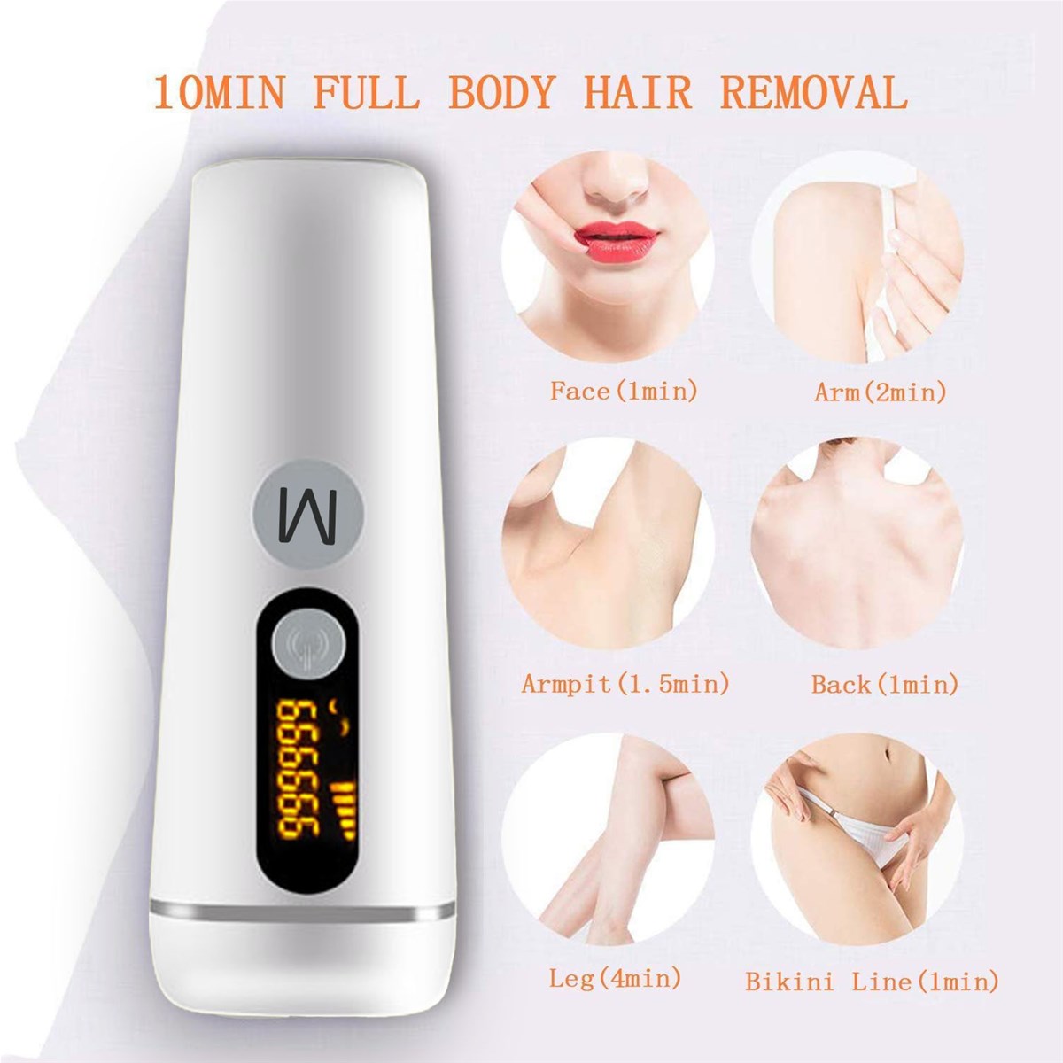 Hair Removal IPL Pulsed Light Laser Body and Vision Laser Epilators for Women Depilation 999999 Light Impulsions Comple
