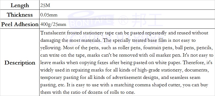 Invisible Scotch Tape Matte Translucent Stationery sellotapes Back Writable Matt Plastic Film Copy Repaired Doc no trace