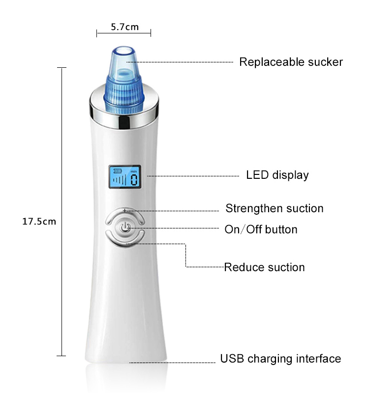 Blackhead Pore Vacuum Cleaner Remover 2021 Upgraded Facial Pore Cleaner Electric USB Rechargeable Acne Comedone