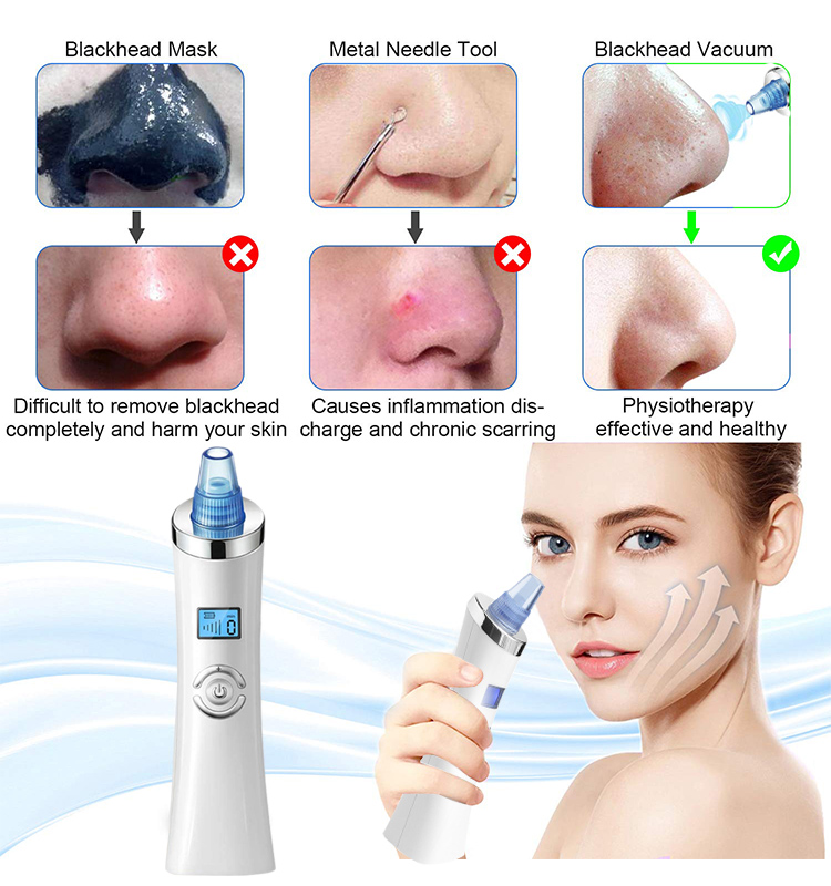 Blackhead Pore Vacuum Cleaner Remover 2021 Upgraded Facial Pore Cleaner Electric USB Rechargeable Acne Comedone