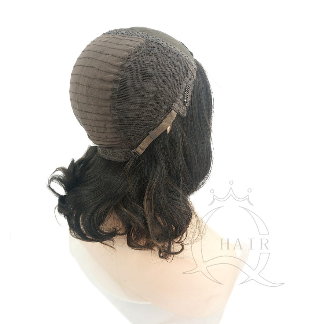 A16 inches color 26 highlight heavy density silk top jewish wig one time wave virgin hair wig