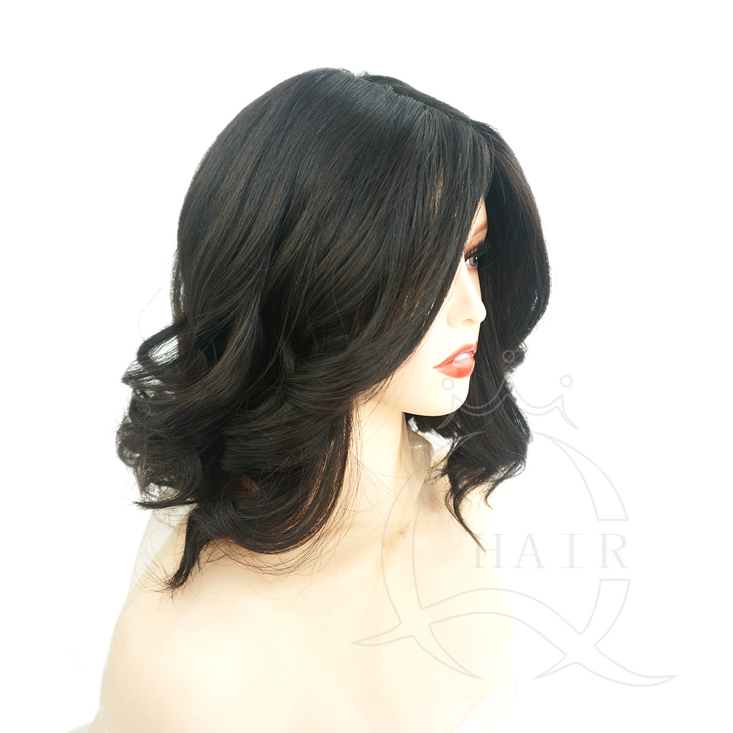 A16 inches color 26 highlight heavy density silk top jewish wig one time wave virgin hair wig
