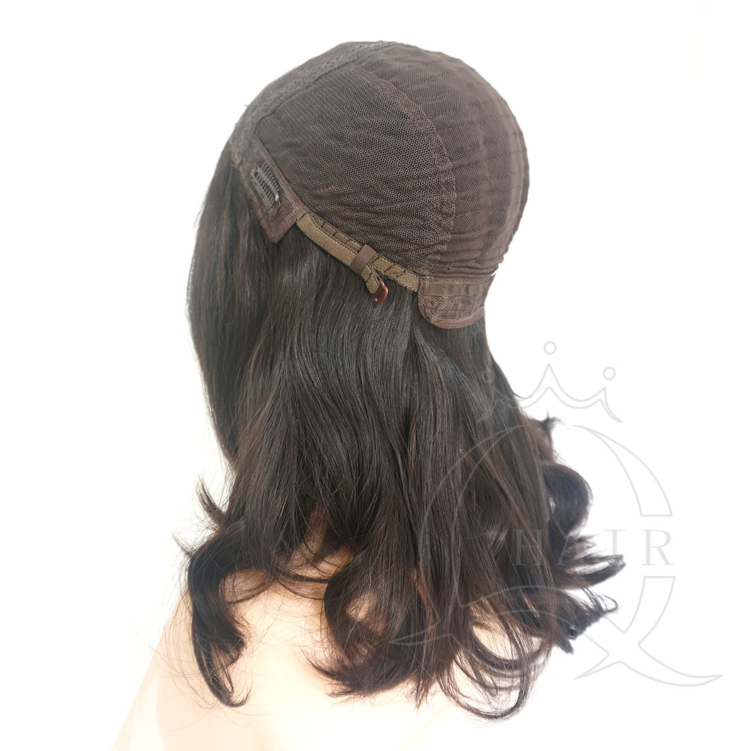 A18 inches natural black natural wave medium density standard 4x4 Jewish wig