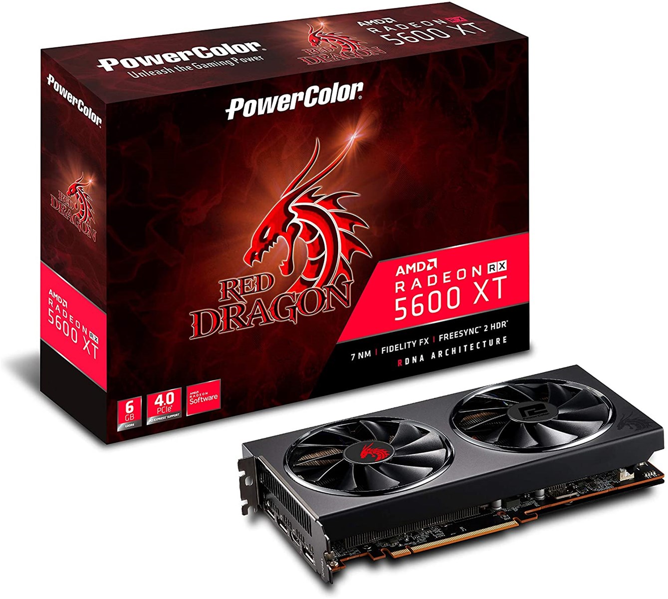 PowerColor Red Dragon AMD Radeon RX 5600 XT 6GB AXRX 5600XT 6GBD63DHR