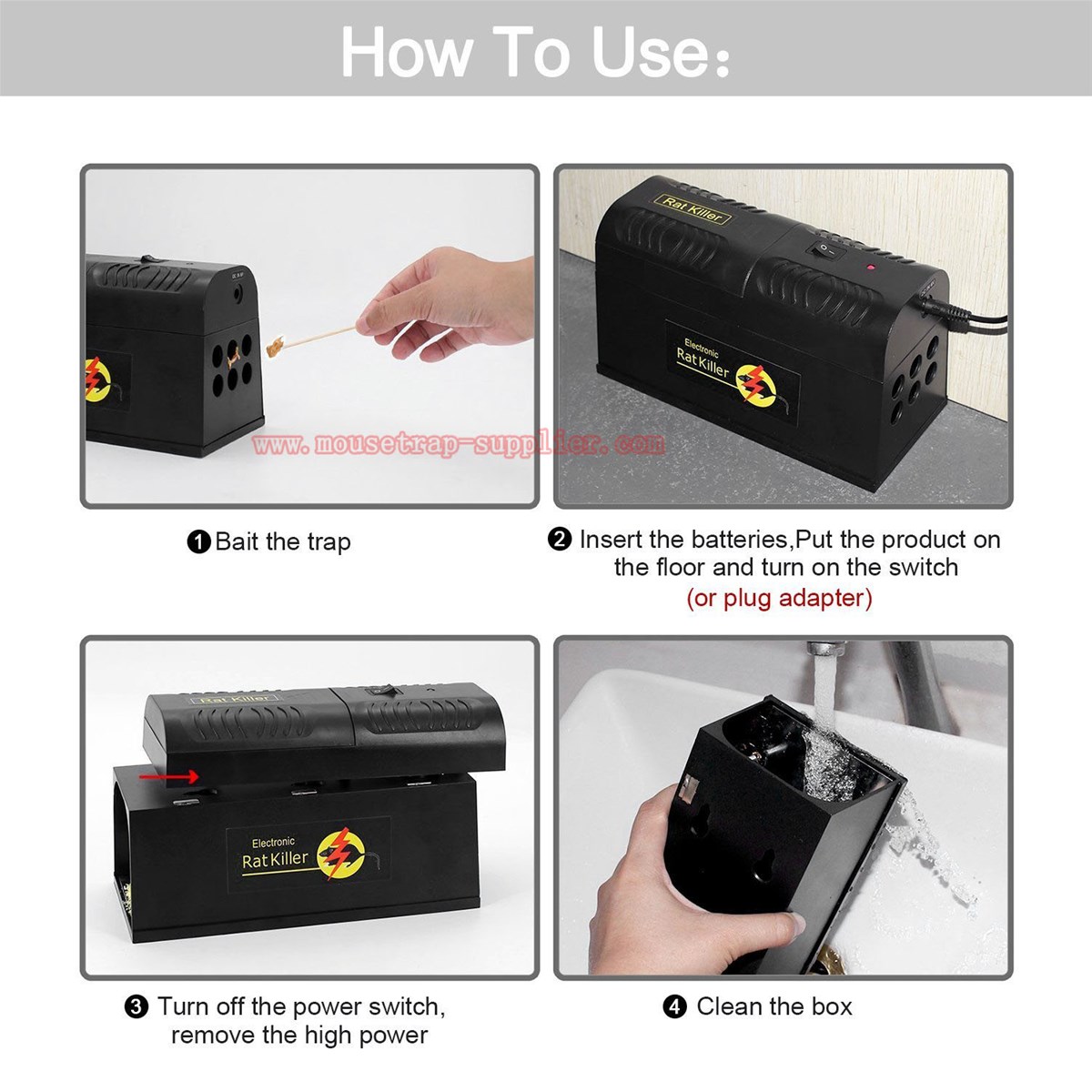 Electronic Mouse Rodent Catcher Humane Rat Killer Trap