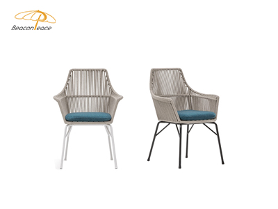 modern outdoor waterproof rattan weaving aluminum frame garden patio chair