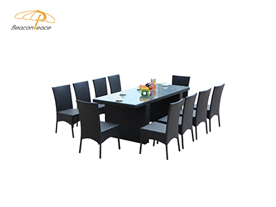 modern outdoor furniture garden patio dining table chair set waterproof aluminum PE rattan material