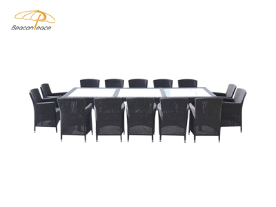 outdoor furniture garden dining table chair aluminum frame rattan waterproof dining furniture
