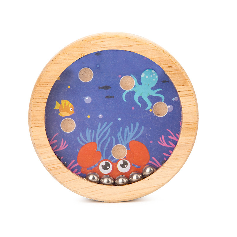 Kids Wooden Toys Palm Balance Game Childrens Ball Walking Cartoon Maze Educational Toy Parentchild Battle Palm Party T