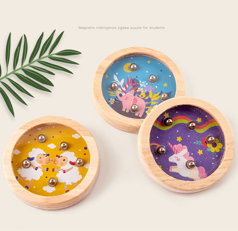 Kids Wooden Toys Palm Balance Game Childrens Ball Walking Cartoon Maze Educational Toy Parentchild Battle Palm Party T