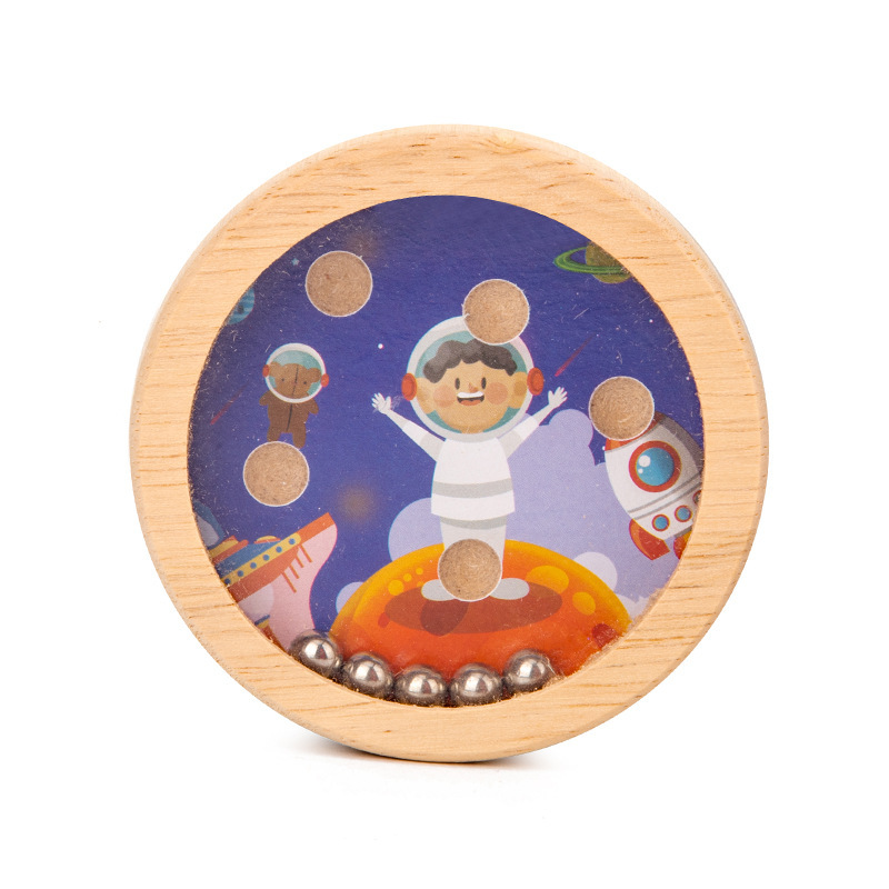 Kids Wooden Toys Palm Balance Game Childrens Ball Walking Cartoon Maze Educational Toy Parentchild Battle Palm Party T