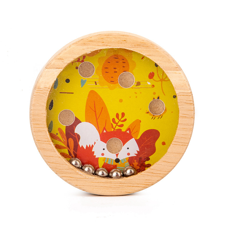 Kids Wooden Toys Palm Balance Game Childrens Ball Walking Cartoon Maze Educational Toy Parentchild Battle Palm Party T