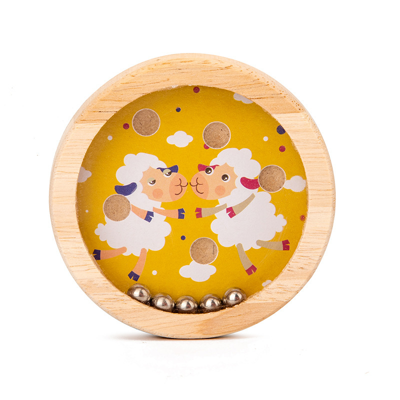 Kids Wooden Toys Palm Balance Game Childrens Ball Walking Cartoon Maze Educational Toy Parentchild Battle Palm Party T