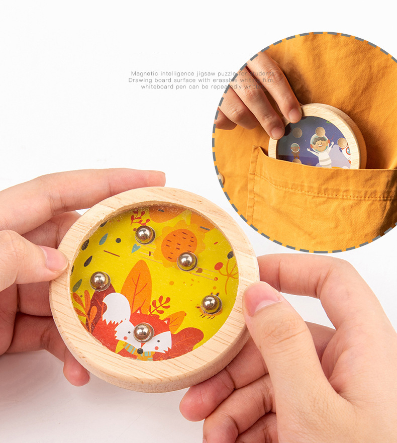 Kids Wooden Toys Palm Balance Game Childrens Ball Walking Cartoon Maze Educational Toy Parentchild Battle Palm Party T