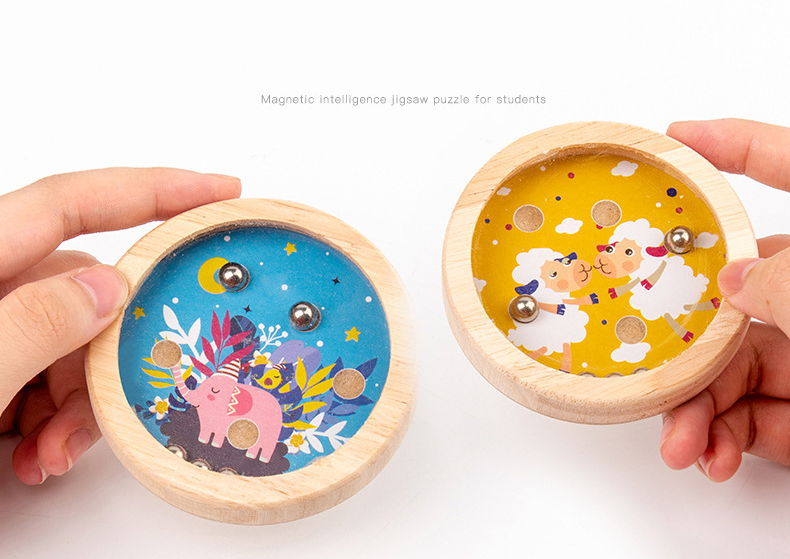 Kids Wooden Toys Palm Balance Game Childrens Ball Walking Cartoon Maze Educational Toy Parentchild Battle Palm Party T