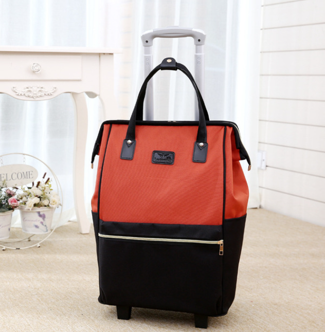 Women Business Travel Trolley Bags travel Backpacks with wheels luggage trolley backpack Mochila Oxford Rolling Baggage