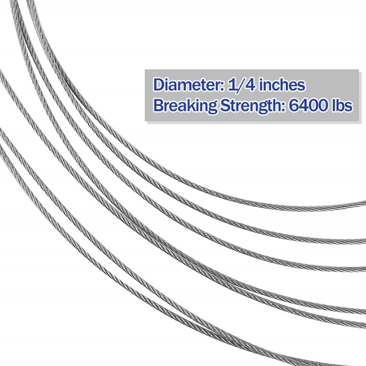 18 Inch T316 Marin Grade Stainless Steel Aircraft Wire Rope Cable for Railing Decking DIY Balustrade 7X7 Constructio