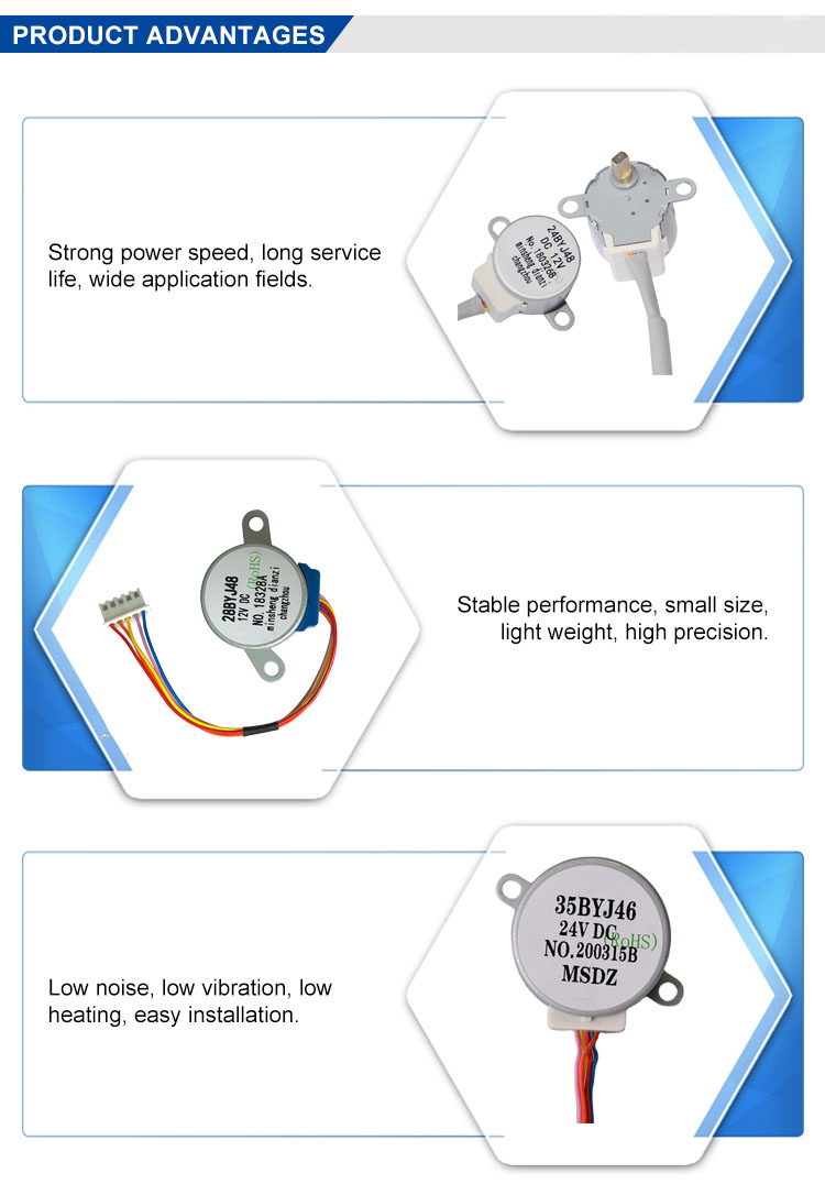 Factory supply 12V 20byj46 5V micro mini DC geared 75 degree Stepper Motor for Electrical fans