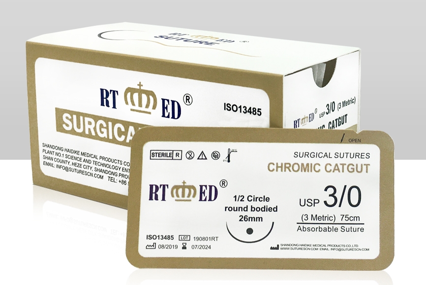 Medical sterile surgical suture with needle