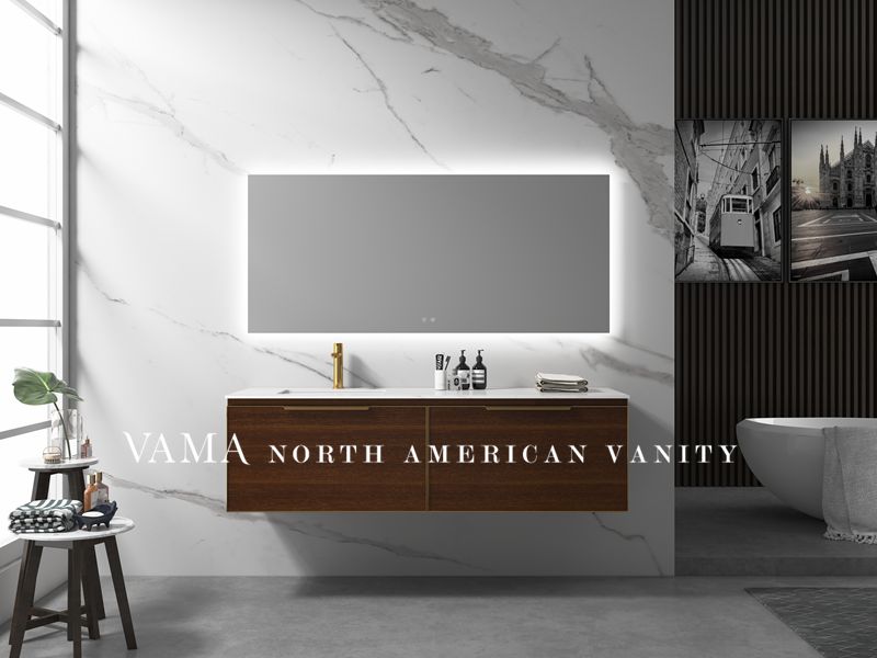 Vama 1600mm Guangzhou Used WallMounted Bathroom Vanity with White Sintered Stone 303160