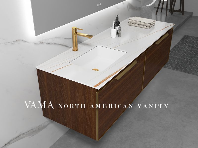 Vama 1600mm Guangzhou Used WallMounted Bathroom Vanity with White Sintered Stone 303160